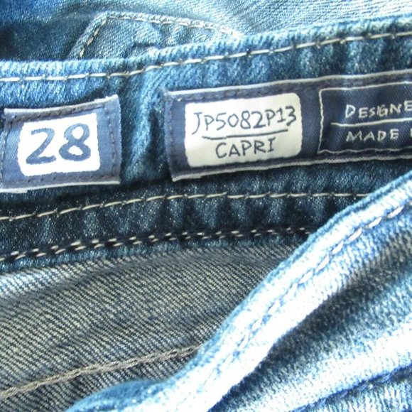 Miss Me Jeans Capri Sequin Fallen Angel Wing - Picture 6 of 8